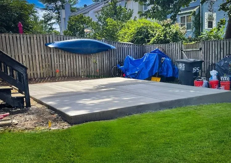 Backyard concrete slab by MG Minor Construction, concrete contractor serving Somerville VA