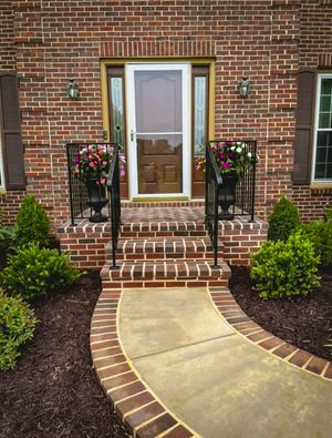 Brick walkway entry steps by MG Minor Construction in Warrenton VA