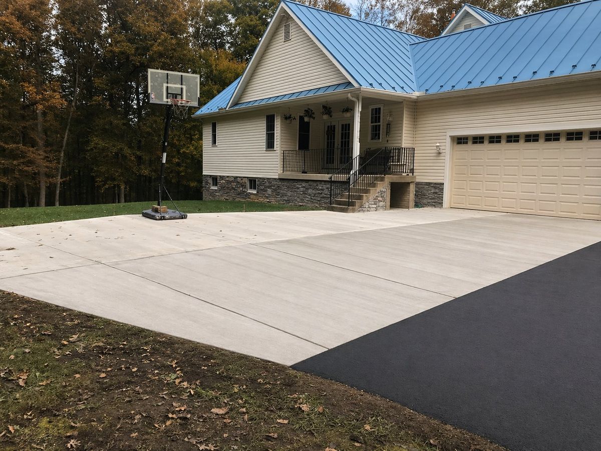 After: finished concrete driveway