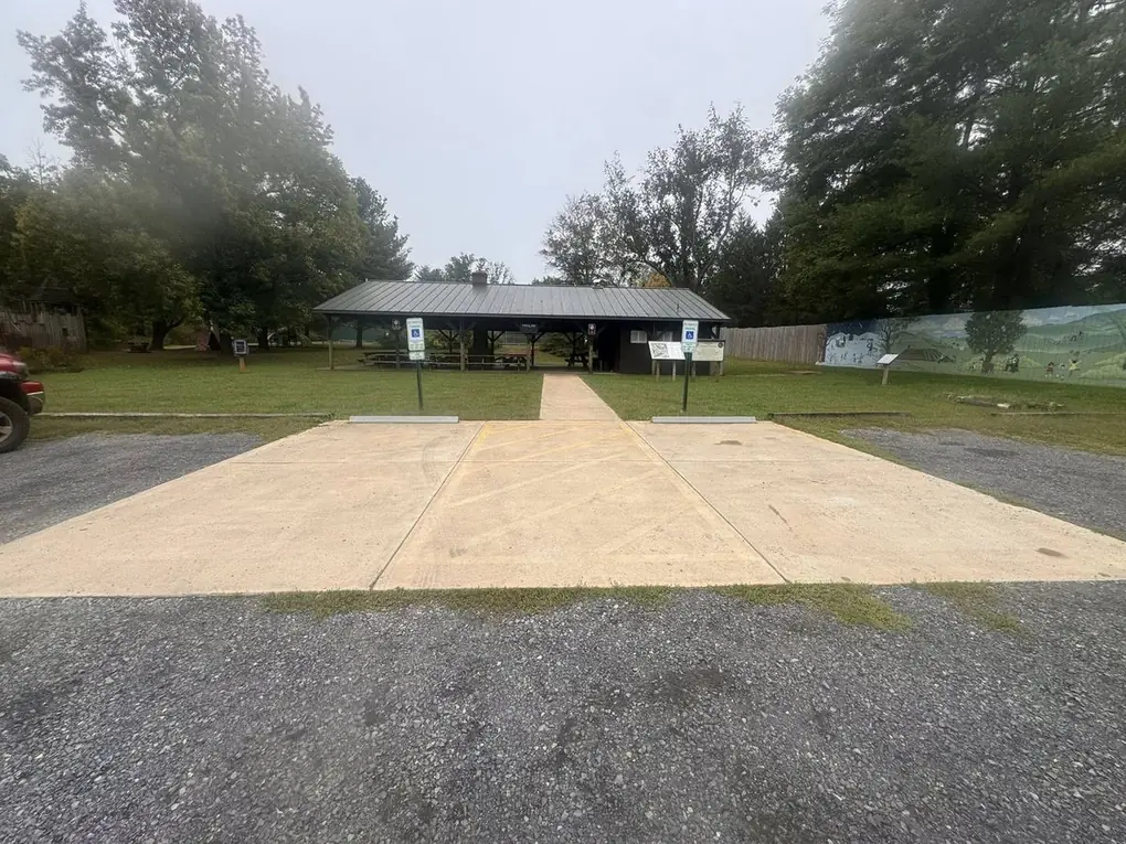 Concrete pad and walkway at a park pavilion by MG Minor Construction, serving Calverton VA
