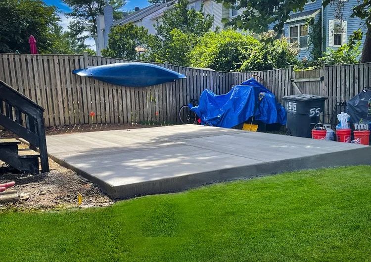 Backyard concrete slab by MG Minor Construction in Warrenton VA