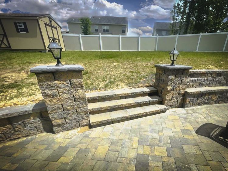 Stone steps and paver patio by MG Minor Construction in Warrenton VA
